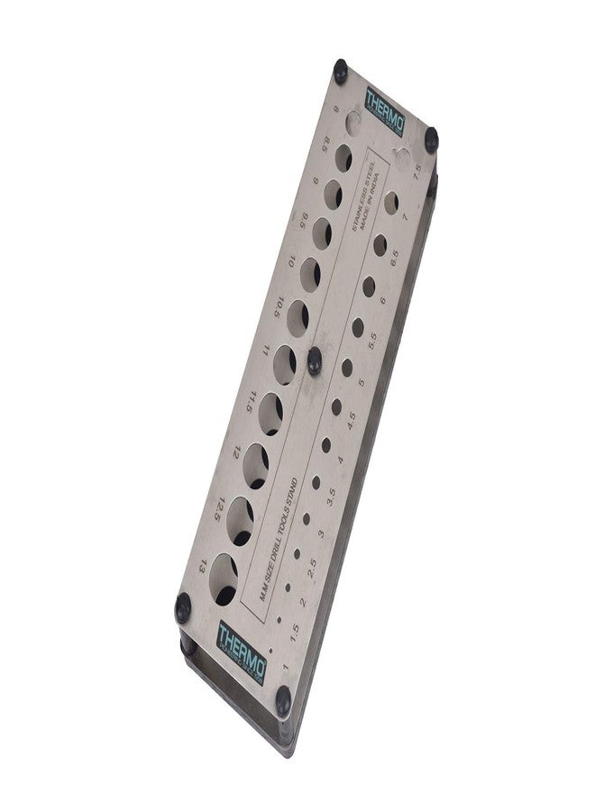 THERMO 25 Size Stainless Steel Drill Bit Tools Stand Sizes from 1 mm to 13 mm & 1/2 inch to 1/16 inch (MM) - Image 2